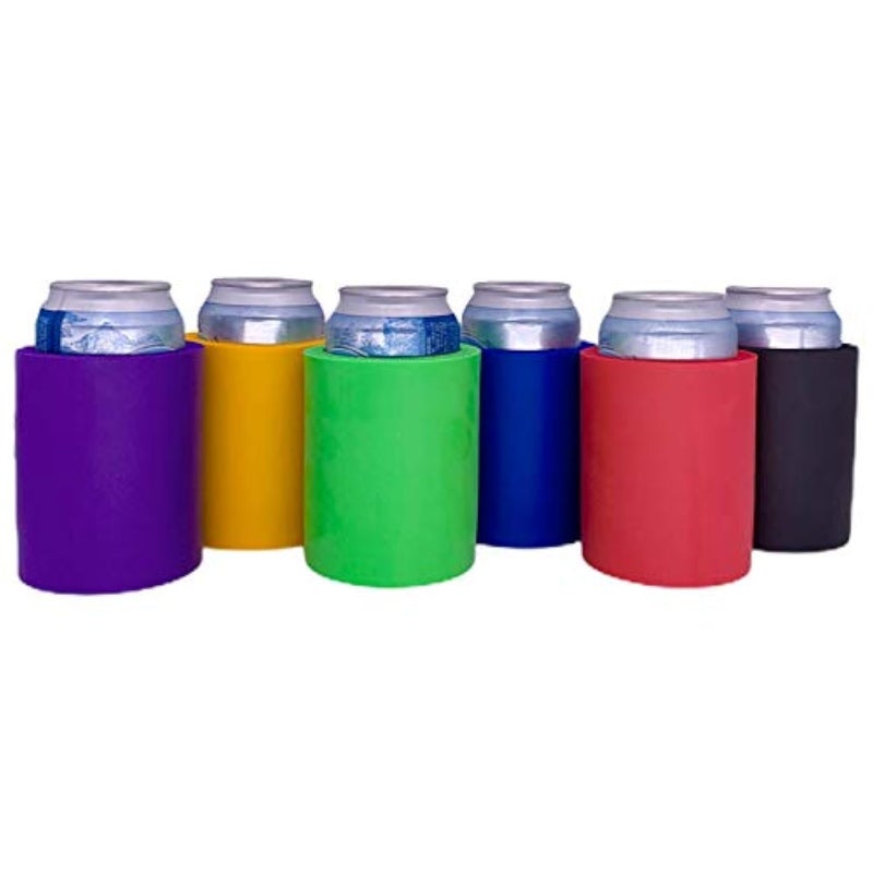 Coolie Junction Blank Thick Foam Old School Can Cooler (Variety Color 6 Pack) - Image 1